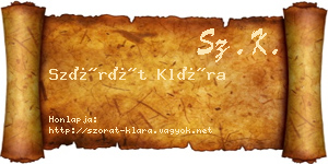 Szórát Klára névjegykártya