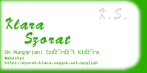 klara szorat business card